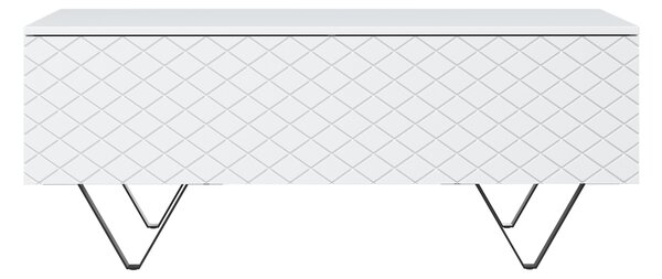 Konferenčný stolík Scalia 120x55 s úl. priestorom - biely mat / čierna - Limitovaná ponuka