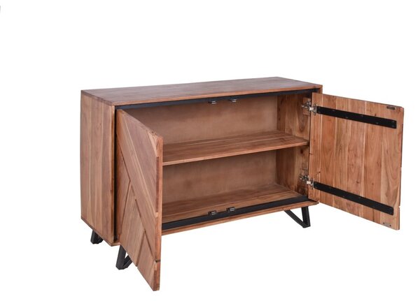 Skrinka z masívu akácie v prírodnej farbe 120x78x40 cm Ambala – Interia Home & Living