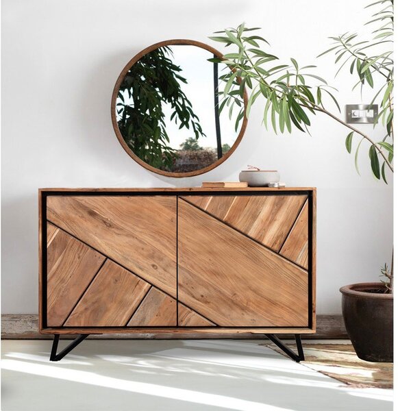 Skrinka z masívu akácie v prírodnej farbe 120x78x40 cm Ambala – Interia Home & Living