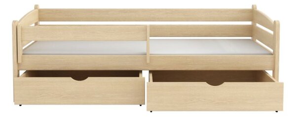MAXMAX Detská posteľ z masívu borovice ZORA so šuplíkmi - 200x90 cm - PRÍRODNÁ BOROVICA