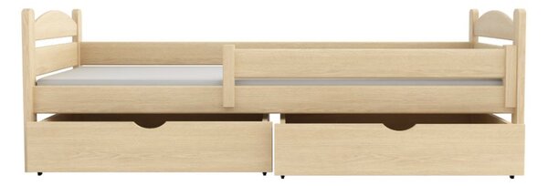 MAXMAX Detská posteľ z masívu borovice ELENA so šuplíkmi - 200x90 cm - PRÍRODNÁ BOROVICA