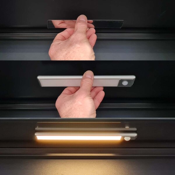 Nedis LCRM01WT - LED Nabíjacie osvetlenie skrine so senzorom LED/1W/1100 mAh 3000K