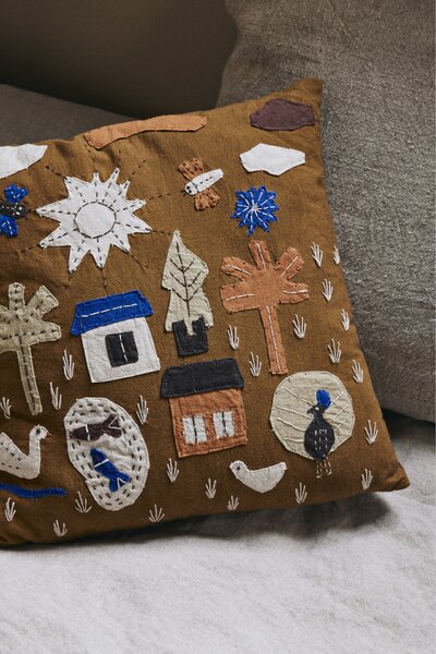 Vankúš z organickej bavlny Village Sugar Kelp 40 × 40 cm