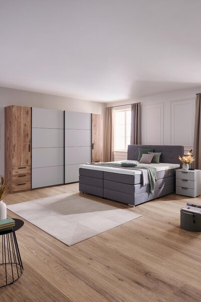 BOXSPRINGOVÁ POSTEĽ, 180/200 cm, sivá Moderano - Postele