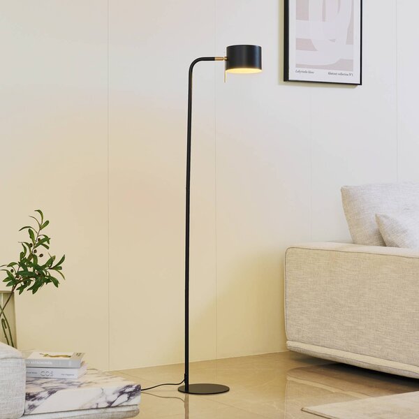 Stojacia lampa Lindby Kaida, čierna, kov, Čierna, Obývacia izba / jedáleň, kov, Moderný, Stojaca lampa