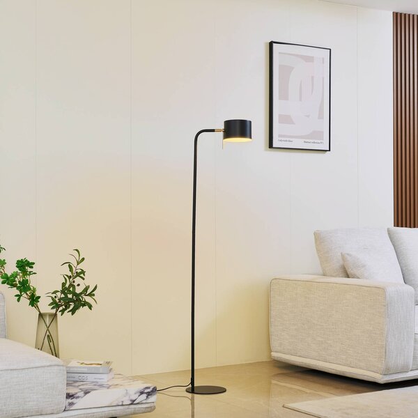Stojacia lampa Lindby Kaida, čierna, kov, Čierna, Obývacia izba / jedáleň, kov, Moderný, Stojaca lampa