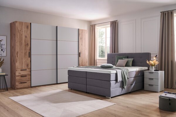 BOXSPRINGOVÁ POSTEĽ, 180/200 cm, sivá Moderano - Postele