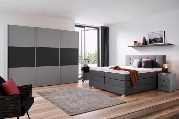 BOXSPRINGOVÁ POSTEĽ, 180/200 cm, sivá Moderano - Postele