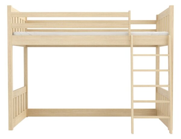 MAXMAX Detská vyvýšená posteľ z masívu borovice ALVIN - 200x80 cm - PRÍRODNÁ BOROVICA