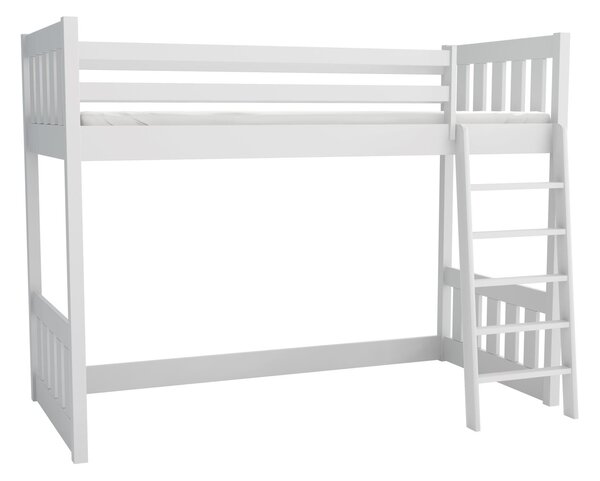 MAXMAX Detská vyvýšená posteľ z masívu borovice ALVIN - 180x80 cm - BIELA