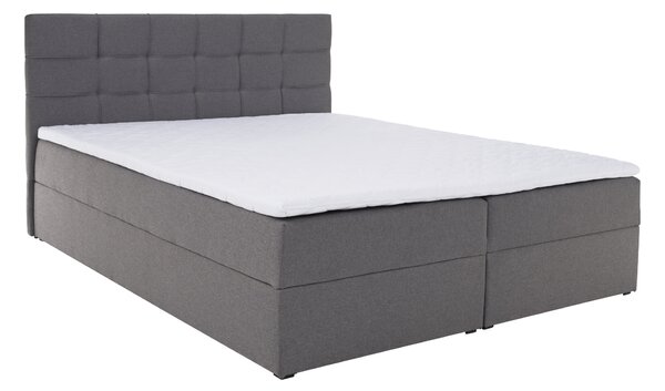 KONDELA Boxspringová posteľ, 140x200, sivá látka, KAMILIA