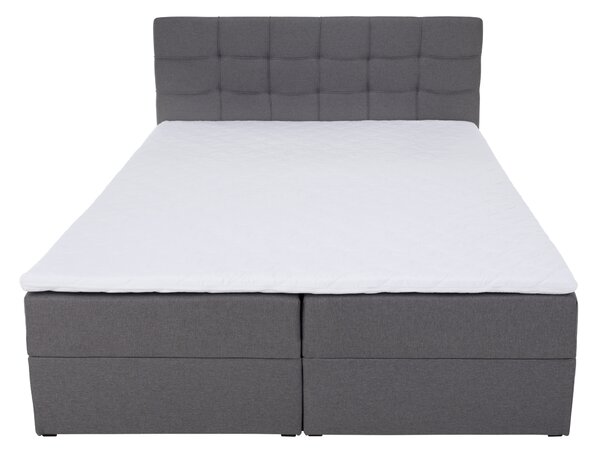 KONDELA Boxspringová posteľ, 140x200, sivá látka, KAMILIA