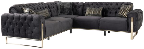 ROHOVÁ SEDAČKA, textil, čierna Livetastic - Sedačky, Online Only