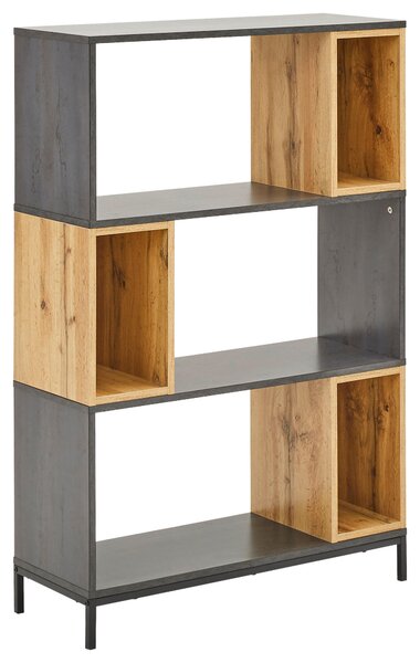REGÁL, čierna, farba duba, tmavosivá, železo, 80/121,1/30 cm Carryhome - Regály