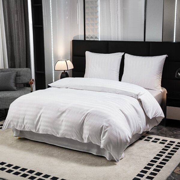 Hotelové obliečky z mikrovlákna JASMINE biele - prúžok 2 cm Rozmer obliečky: 70 x 90 cm | 140 x 220 cm