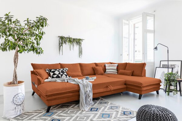 SEDACIA SÚPRAVA, textil, terakotová P & B - Sedačky, Online Only