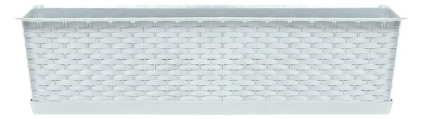 Prosperplast Balkonkasten RATOLLA CASE – 6,3 Liter, Weiß, Maße 391 X 173 X 150 Mm Für Blumen & Kräuter
