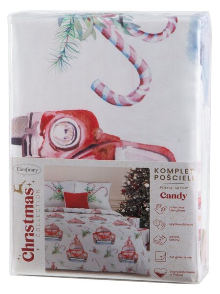 VIANOČNÉ OBLIEČKY Z MIKROVLÁKNA CANDY 160X200 CM, 2KS 70X80 CM VZOROVANÉ