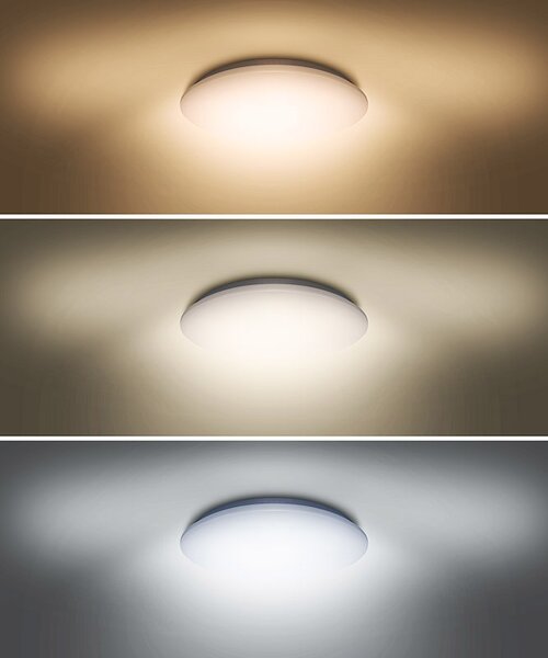 SOLIGHT LED stropné svietidlo Plain 3CCT, 36W, 2520lm, 3000K, 4000K, 6000K, okrúhle, 45cm