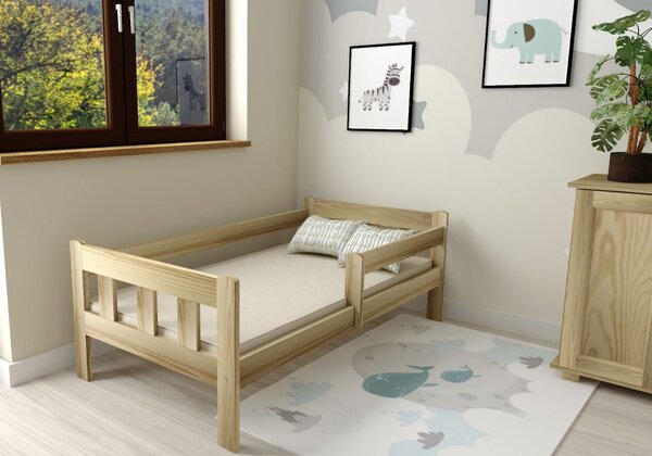 MAXMAX Detská posteľ MAJA z masívu borovice - 200x90 cm - prírodná
