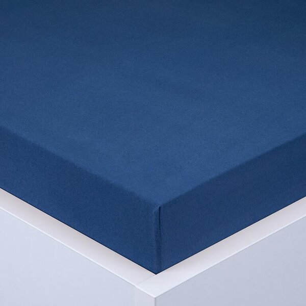 Napínacia plachta na posteľ jersey EXCLUSIVE kráľovsky modrá 90 x 200 cm