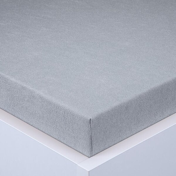 Napínacia plachta na posteľ froté EXCLUSIVE šedá 180 x 200 cm