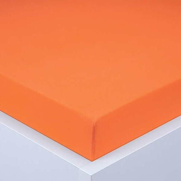 Napínacia plachta na posteľ jersey EXCLUSIVE oranžová 90 x 200 cm