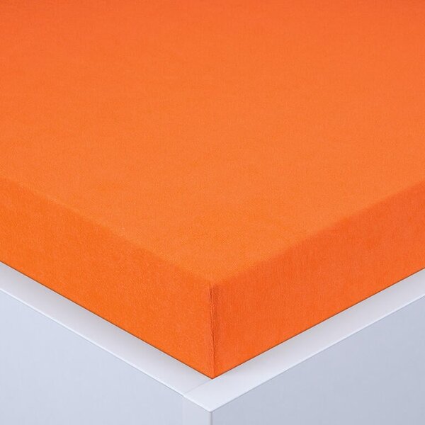 Napínacia plachta na posteľ froté EXCLUSIVE oranžová 180 x 200 cm