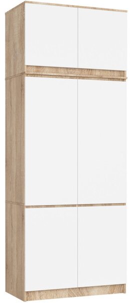 Skriňa s nadstavcom S 90 cm dub sonoma / biela