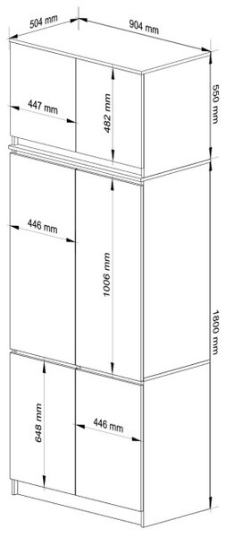 Skriňa s nadstavcom S 90 cm biela