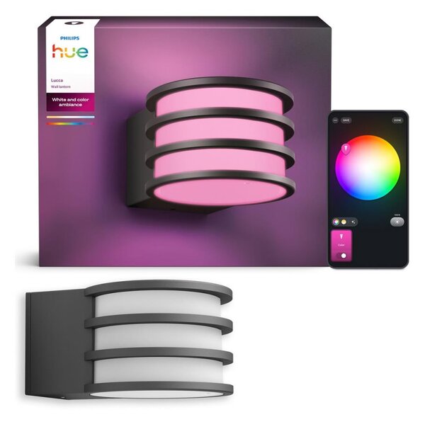 Philips - LED RGB stmievateľné vonkajšie nástenné svietidlo Hue LUCCA 1xE27/8,1W/230V IP44