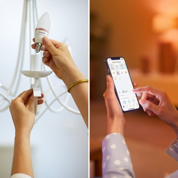Sada 2x stmievateľných LED RGB žiaroviek Philips SMART C37 E14/4,9W/230V 2200-6500K