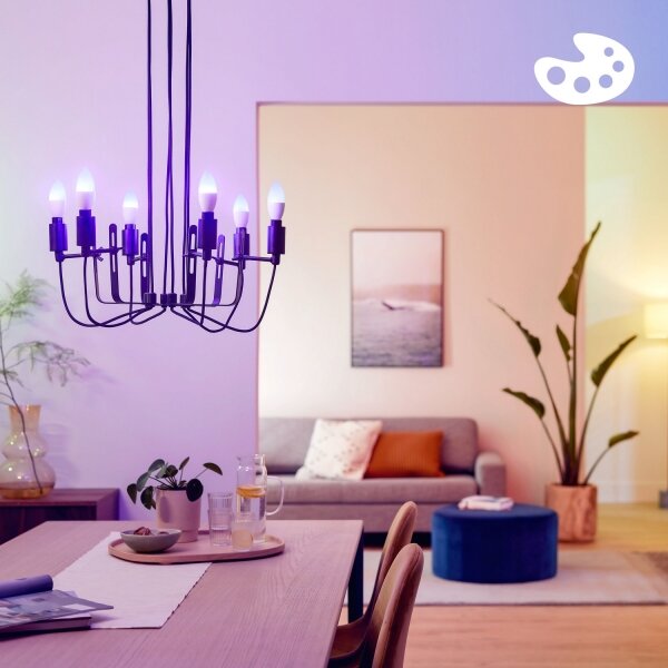 Sada 2x stmievateľných LED RGB žiaroviek Philips SMART C37 E14/4,9W/230V 2200-6500K