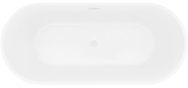 Mexen Yara, voľne stojaca ryhovaná vaňa 170 x 75 cm, biela-čierna, biely prepad, 52861707575-20