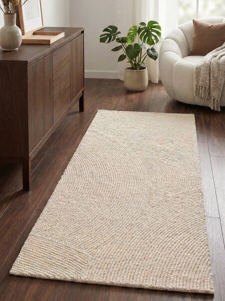 Hanse Home, Behúň Calmio 106220 Natural White, 80x200, biela, obývacia izba