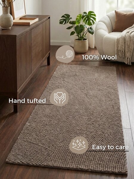 Hanse Home, Behúň Calmio 106219 Taupe, 80x200, hnedá, obývacia izba