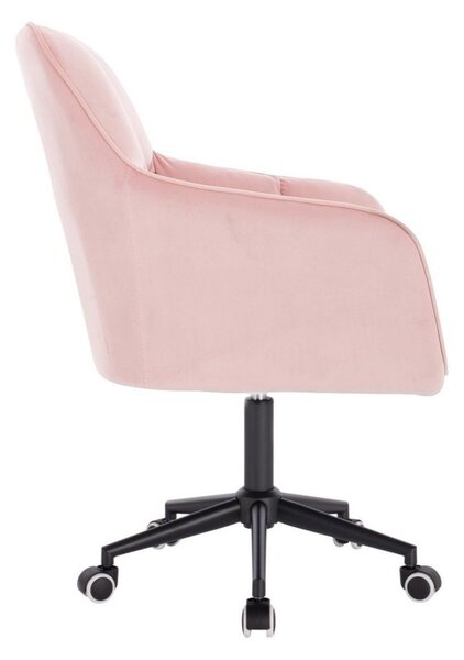 LuxuryForm DESIGN Kreslo AMALFI VELUR na čiernej podstave s kolieskami - ružové