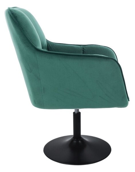 LuxuryForm DESIGN Kreslo AMALFI VELUR na čiernom tanieri - zelené
