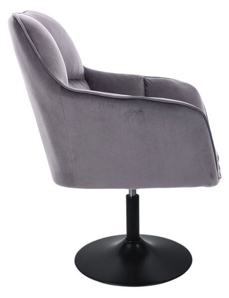 LuxuryForm DESIGN Kreslo AMALFI VELUR na čiernom tanieri - tmavo šedé