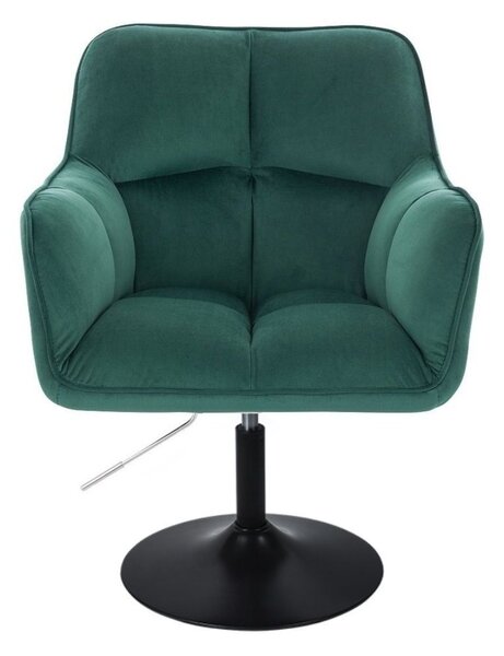 LuxuryForm DESIGN Kreslo AMALFI VELUR na čiernom tanieri - zelené