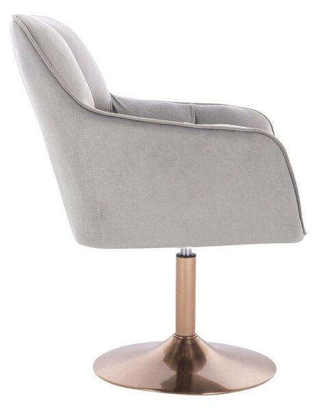 LuxuryForm DESIGN Kreslo AMALFI VELUR na zlatom tanieri - svetlo šedé
