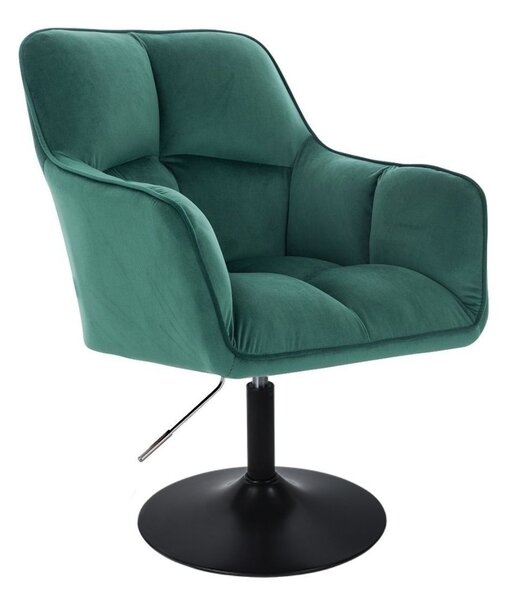 LuxuryForm DESIGN Kreslo AMALFI VELUR na čiernom tanieri - zelené