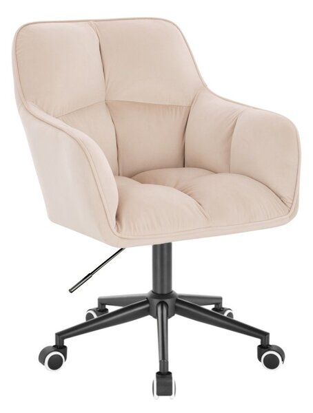 LuxuryForm DESIGN Kreslo AMALFI VELUR na čiernej podstave s kolieskami - krémové