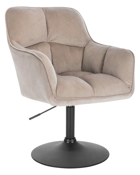 LuxuryForm DESIGN Kreslo AMALFI VELUR na čiernom tanieri - latte