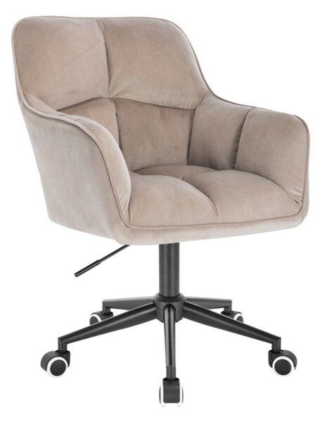 LuxuryForm DESIGN Kreslo AMALFI VELUR na čiernej podstave s kolieskami - latte