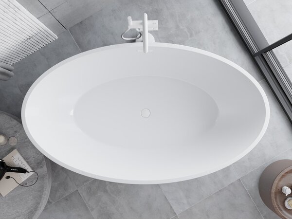 Mexen Nike, voľne stojaca vaňa 175 x 100 cm, biela-čierna, biely prepad, 54071751075-20