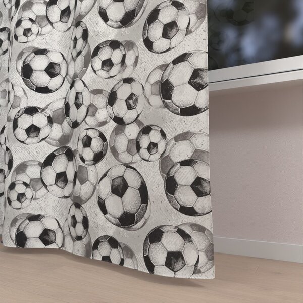 Biante Detský bavlnený záves Sandra SA-776 Čierno-sivé futbalové lopty 150x140 cm