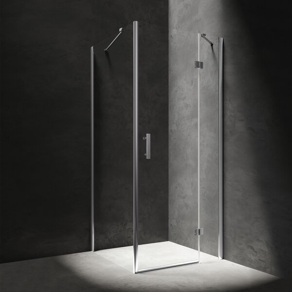 OMNIRES - Sprchovací kút s krídlovými dverami Manhattan - obdĺžnikový - 120 x 80 cm - chróm