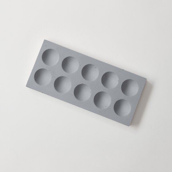 ODLITO Betónový podnos na vajíčka Domino – sivá – 25,5 cm