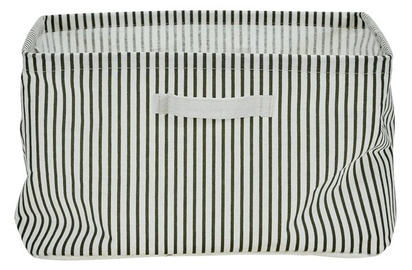 Úložný textilný kôš Thin Green Stripes